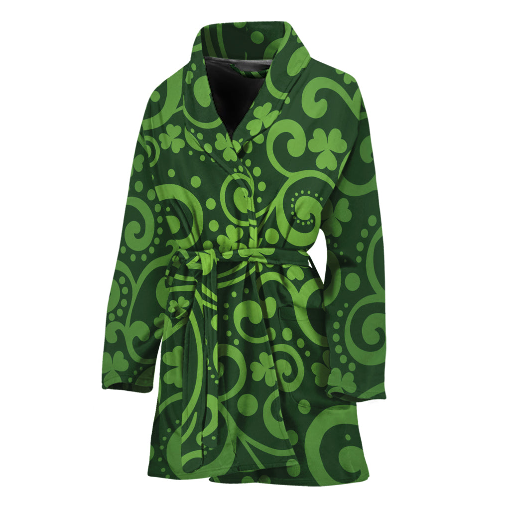 Green Irish Saint Patrick's Day Print Women's Bathrobe