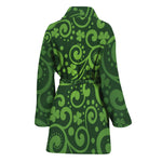 Green Irish Saint Patrick's Day Print Women's Bathrobe