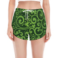 Green Irish Saint Patrick's Day Print Women's Split Running Shorts