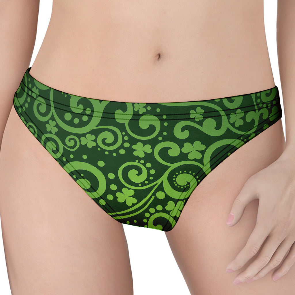 Green Irish Saint Patrick's Day Print Women's Thong