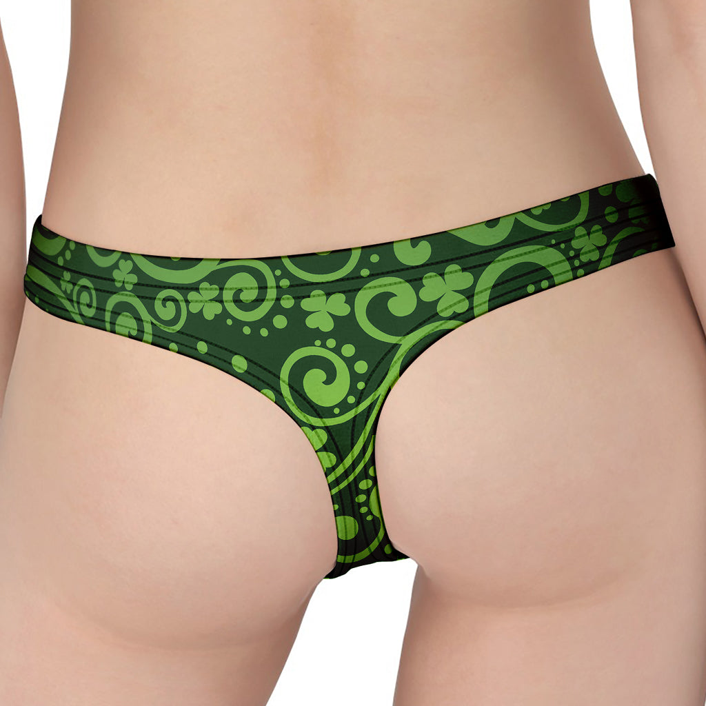 Green Irish Saint Patrick's Day Print Women's Thong