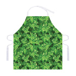 Green Ivy Leaf Pattern Print Adjustable Apron