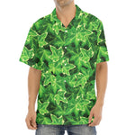 Green Ivy Leaf Pattern Print Aloha Shirt