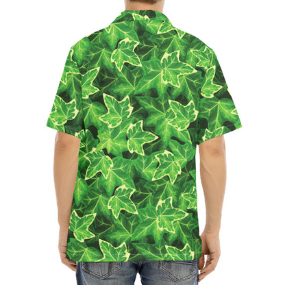 Green Ivy Leaf Pattern Print Aloha Shirt