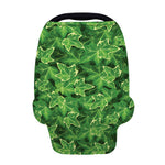 Green Ivy Leaf Pattern Print Baby Seat Cover