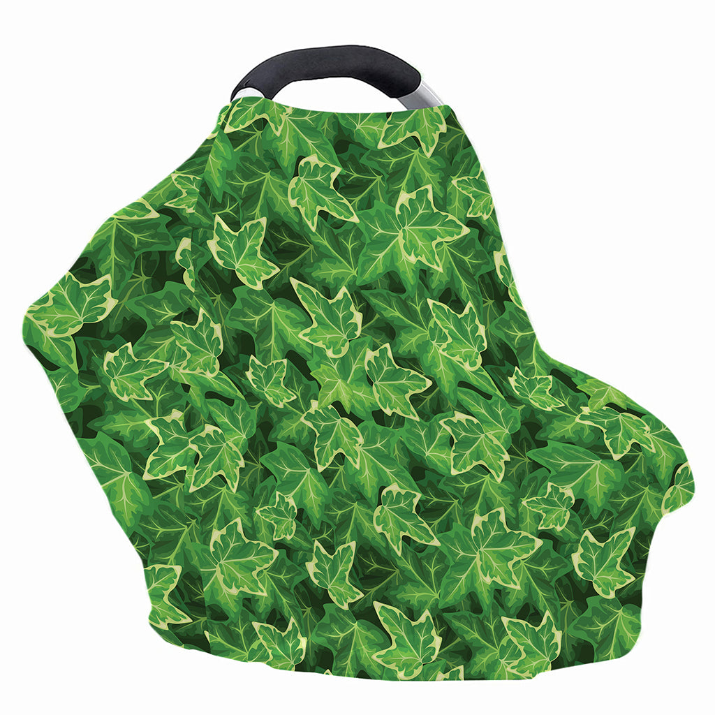 Green Ivy Leaf Pattern Print Baby Seat Cover