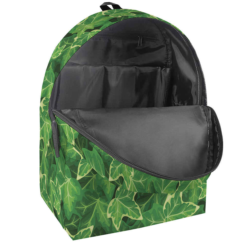 Green Ivy Leaf Pattern Print Backpack