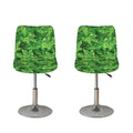 Green Ivy Leaf Pattern Print Bar Stool Covers