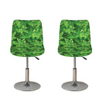 Green Ivy Leaf Pattern Print Bar Stool Covers