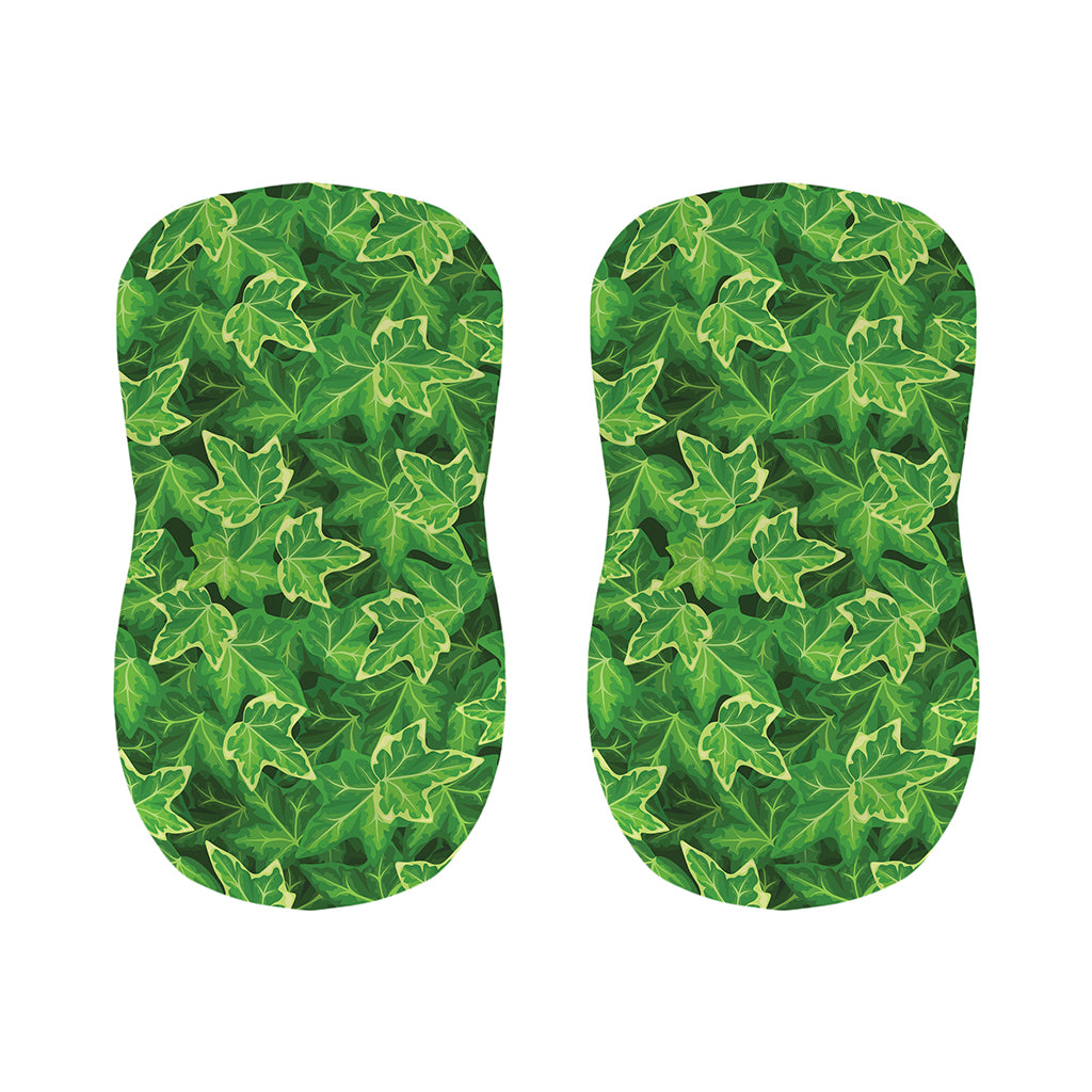 Green Ivy Leaf Pattern Print Bar Stool Covers