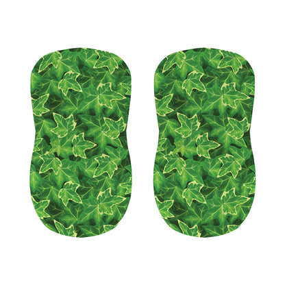 Green Ivy Leaf Pattern Print Bar Stool Covers