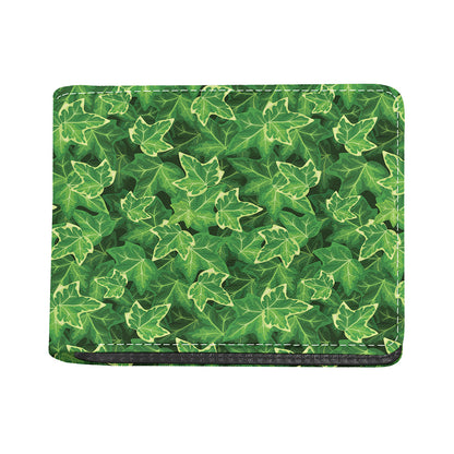 Green Ivy Leaf Pattern Print Bifold Wallet