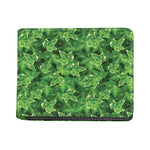 Green Ivy Leaf Pattern Print Bifold Wallet
