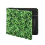 Green Ivy Leaf Pattern Print Bifold Wallet