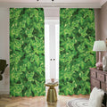 Green Ivy Leaf Pattern Print Dimout Pencil Pleat Curtains