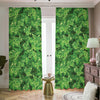 Green Ivy Leaf Pattern Print Blackout Pencil Pleat Curtains