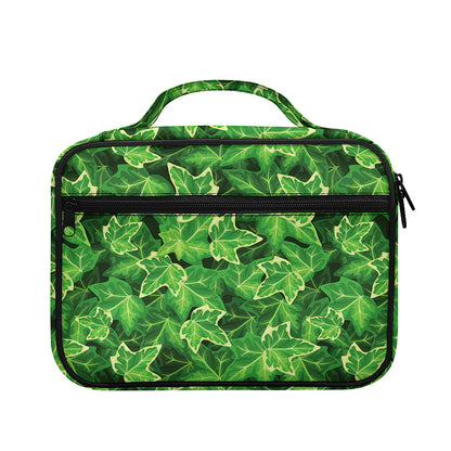 Green Ivy Leaf Pattern Print Briefcase Bible Bag