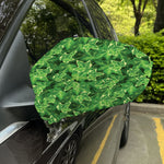 Green Ivy Leaf Pattern Print Car Side Mirror Covers