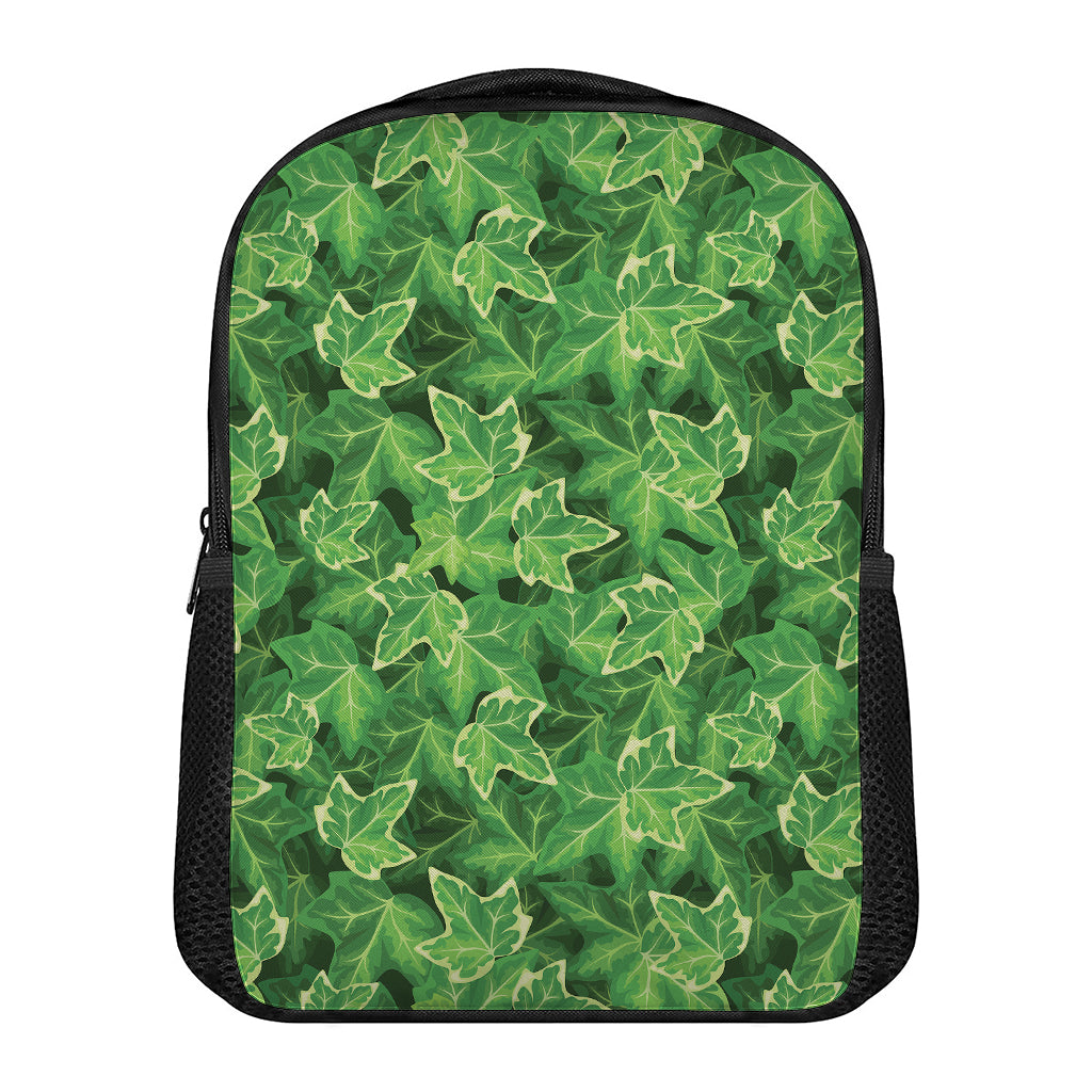 Green Ivy Leaf Pattern Print Casual Backpack