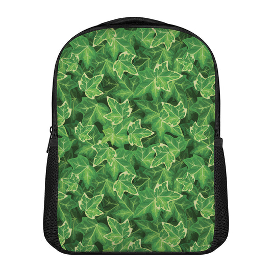 Green Ivy Leaf Pattern Print Casual Backpack