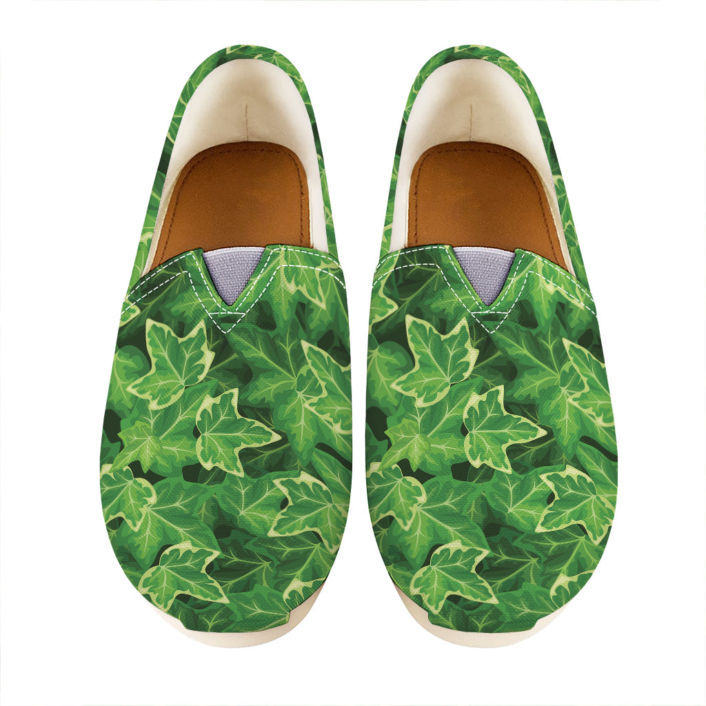 Green Ivy Leaf Pattern Print Casual Shoes