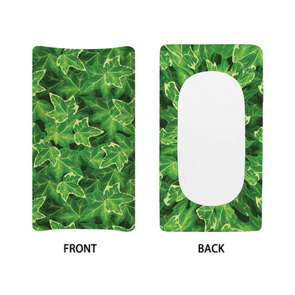 Green Ivy Leaf Pattern Print Changing Pad Cover