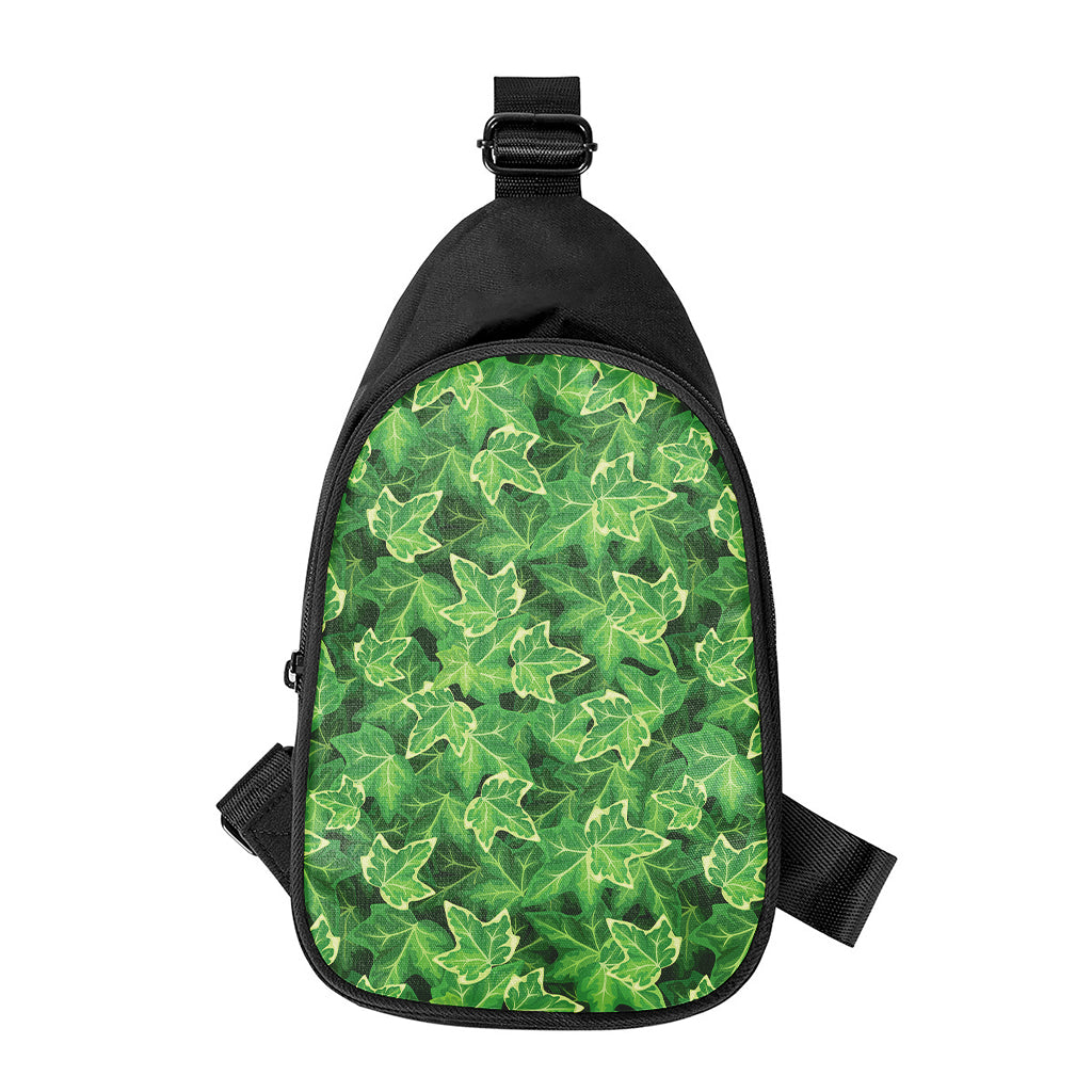 Green Ivy Leaf Pattern Print Chest Bag