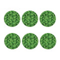 Green Ivy Leaf Pattern Print Coaster Set