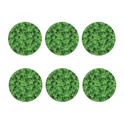 Green Ivy Leaf Pattern Print Coaster Set