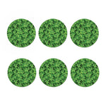 Green Ivy Leaf Pattern Print Coaster Set