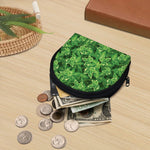 Green Ivy Leaf Pattern Print Coin Purse