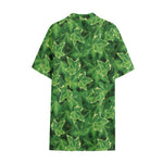 Green Ivy Leaf Pattern Print Cotton Hawaiian Shirt