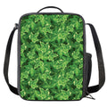 Green Ivy Leaf Pattern Print Crossbody Lunch Bag