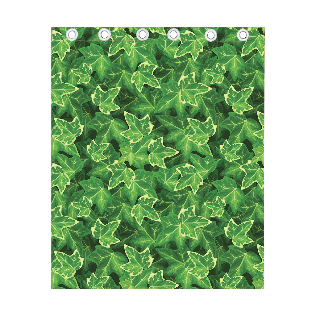 Green Ivy Leaf Pattern Print Curtain