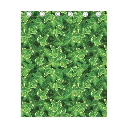 Green Ivy Leaf Pattern Print Curtain