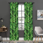 Green Ivy Leaf Pattern Print Curtain