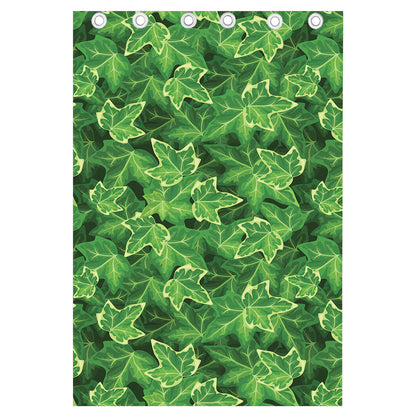 Green Ivy Leaf Pattern Print Curtain
