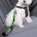 Green Ivy Leaf Pattern Print Dog Seat Belt