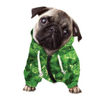Green Ivy Leaf Pattern Print Dog Zip Up Hoodie