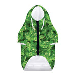 Green Ivy Leaf Pattern Print Dog Zip Up Hoodie
