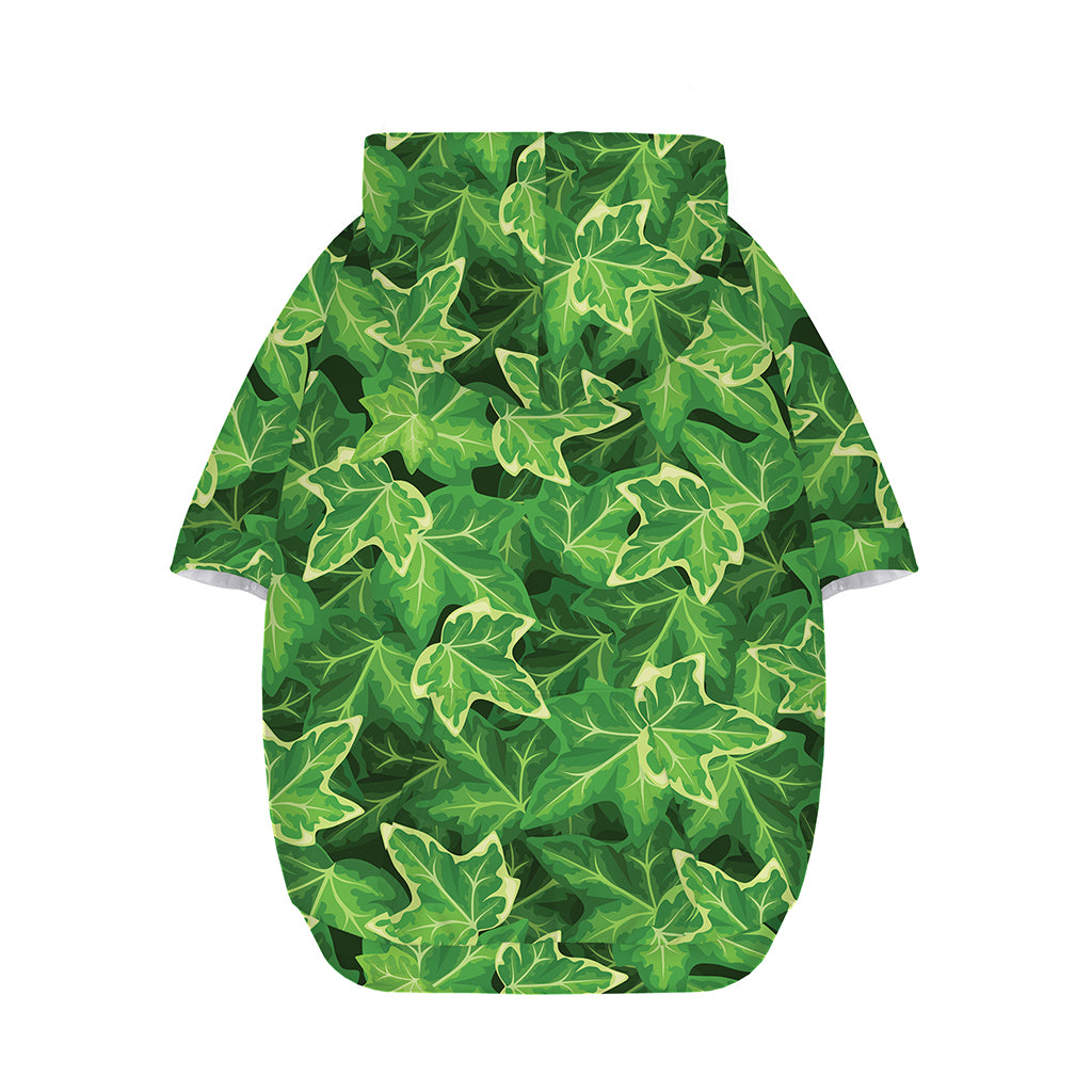 Green Ivy Leaf Pattern Print Dog Zip Up Hoodie