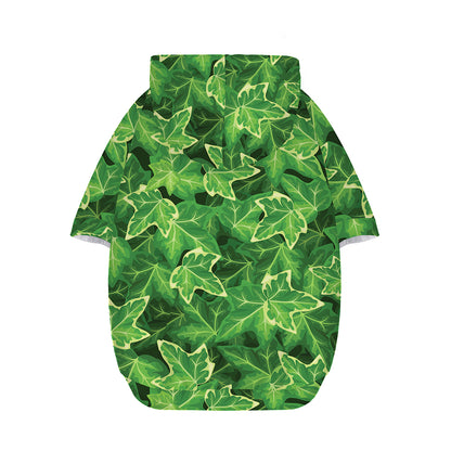 Green Ivy Leaf Pattern Print Dog Zip Up Hoodie