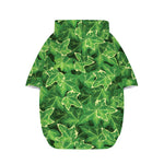Green Ivy Leaf Pattern Print Dog Zip Up Hoodie