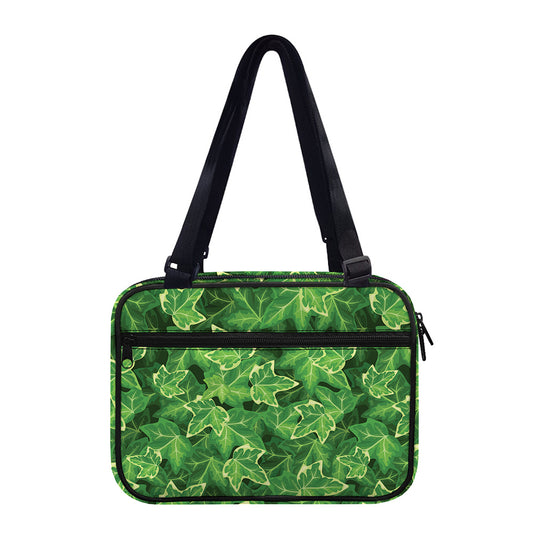 Green Ivy Leaf Pattern Print Double Strap Bible Bag