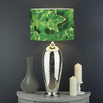 Green Ivy Leaf Pattern Print Drum Lamp Shade