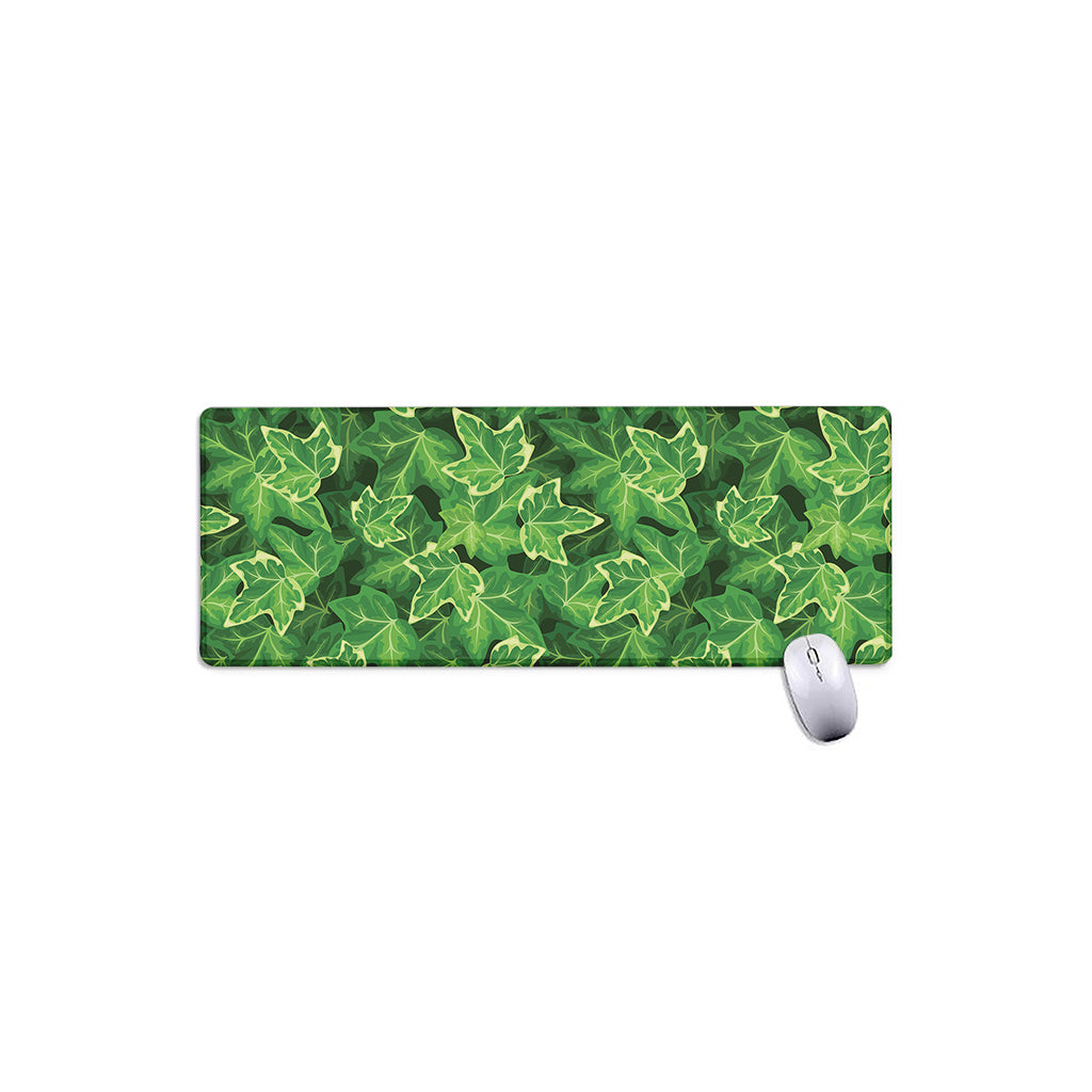 Green Ivy Leaf Pattern Print Extended Mouse Pad