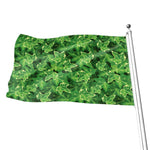 Green Ivy Leaf Pattern Print Flag