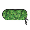 Green Ivy Leaf Pattern Print Glasses Case