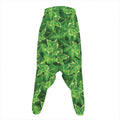 Green Ivy Leaf Pattern Print Hammer Pants