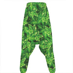 Green Ivy Leaf Pattern Print Hammer Pants